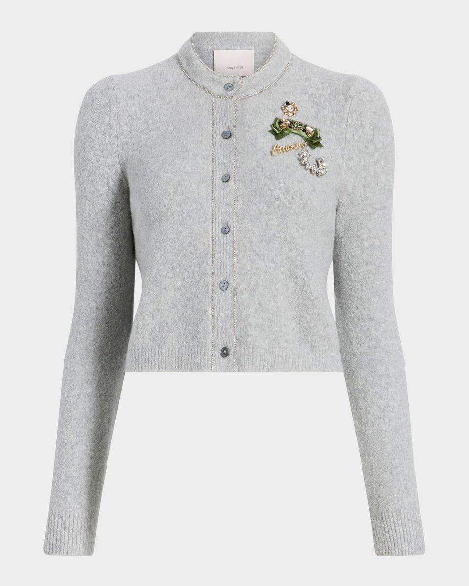 Allura Embroidered Cropped Cardigan